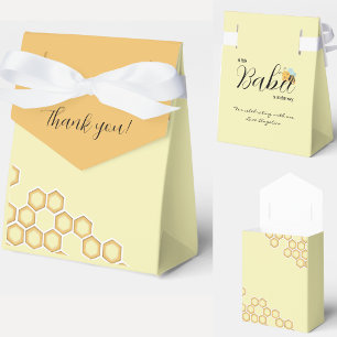 Tack för gulten honeycomb bi Baby Shower Presentaskar