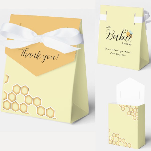 Tack för gulten honeycomb bi Baby Shower Presentaskar (Skapare uppladdad)