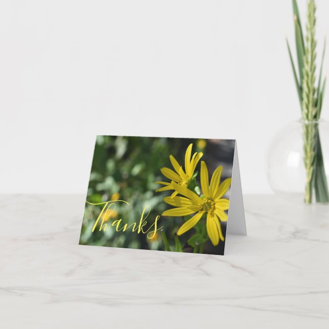 Tack för Gultens Daisy Flower Blommigt Tackkort (Framsida)