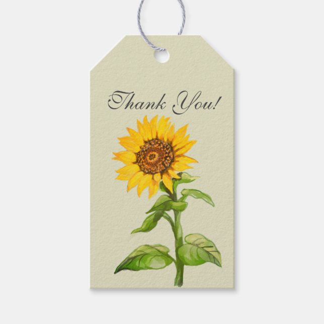 Tack för gultens solblommor presentetikett (Framsidan)