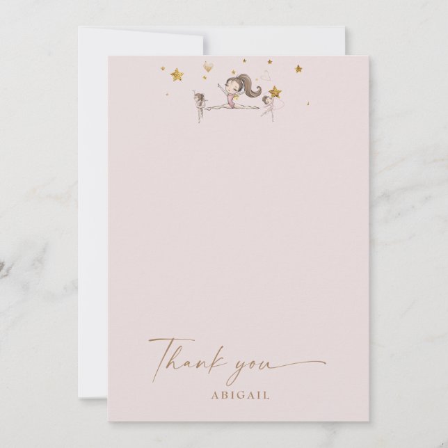 Tack för Gymnastiktumlare och trådlös Födelsedagsf Inbjudningar (Framsida)