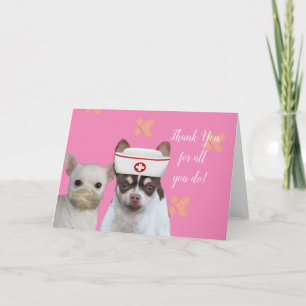 Tack för hälsningskort för Nurse Chihuahua Kort