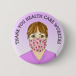 Tack för hälsovårdspersonalen knapp