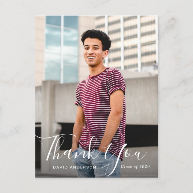 Tack för handskript, studenten vykort (Framsida)