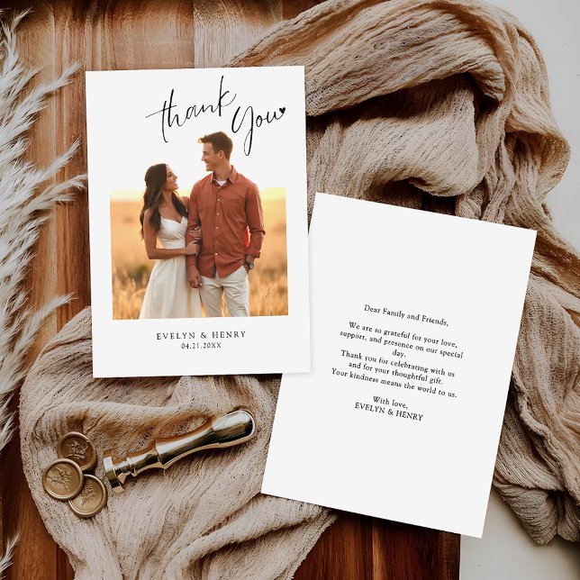 Tack för handskrivet budgetminimalistiskt handskri anteckningskort (Skapare uppladdad)