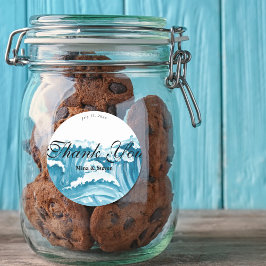 Tack för havsvattnet vinkara bröllop runt klistermärke