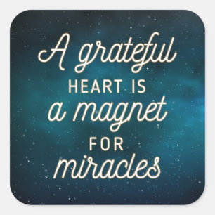 Tack för Heart-magnet för Miracles Teckningsförs Fyrkantigt Klistermärke