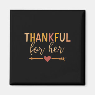 Tack för hennes matchande par för Thanksgiving Magnet