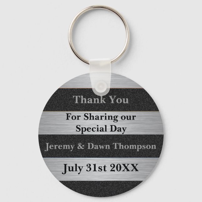 Tack för hörnstenskedjan för bröllop nyckelring (Framsida)