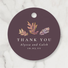 Tack för Höst löv hösten bröllop Gåvor Etiketter