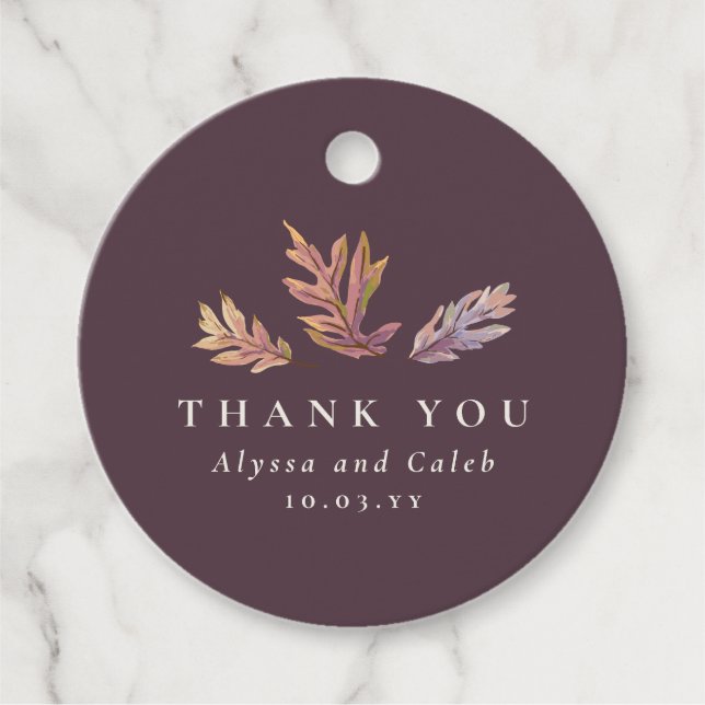 Tack för Höst löv hösten bröllop Gåvor Etiketter (Framsida)