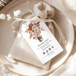 Tack för höstblomma, högdagerfärg, blåsbildsprogra presentetikett