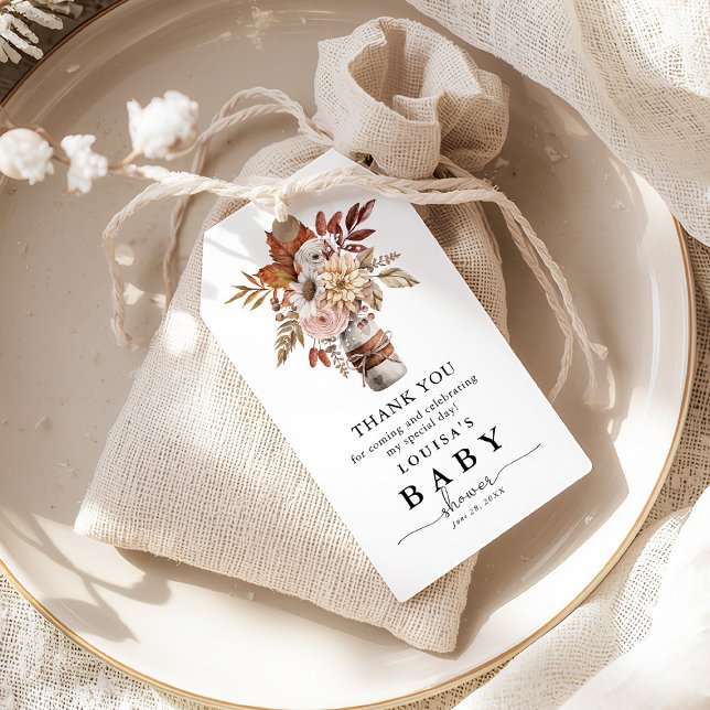 Tack för höstblomma, högdagerfärg, blåsbildsprogra presentetikett (Skapare uppladdad)