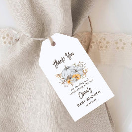 Tack för hösten Pumpkins Baby Shower Presentetikett