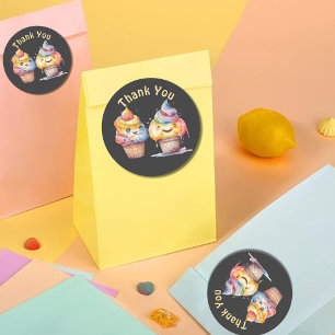 Tack för Ice Cream Gender Revisa Runt Klistermärke