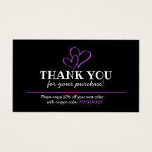 tack för Inköp av Fuschia Heart-rabatteringskort