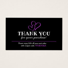tack för Inköp av Fuschia Heart-rabatteringskort Visitkort