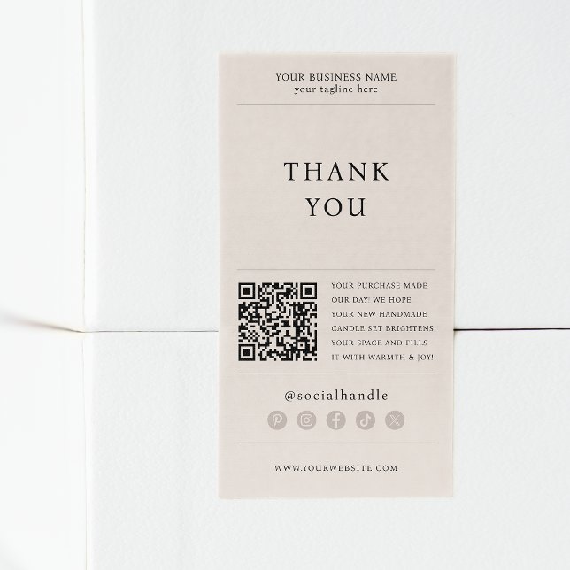 Tack för inköp av modern beigefållning fraktsedel (Skapare uppladdad)