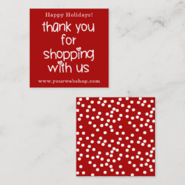 Tack för inköp - Röd juljour Fyrkantigt Visitkort