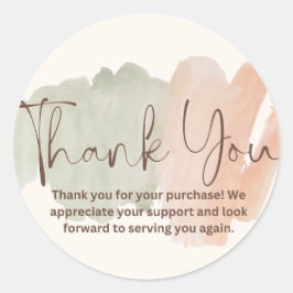 Tack för inköp runt klistermärke