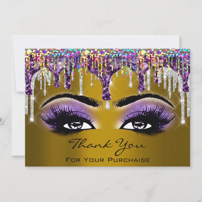 Tack för inköpsmustard Holograph Julkort (Framsida)