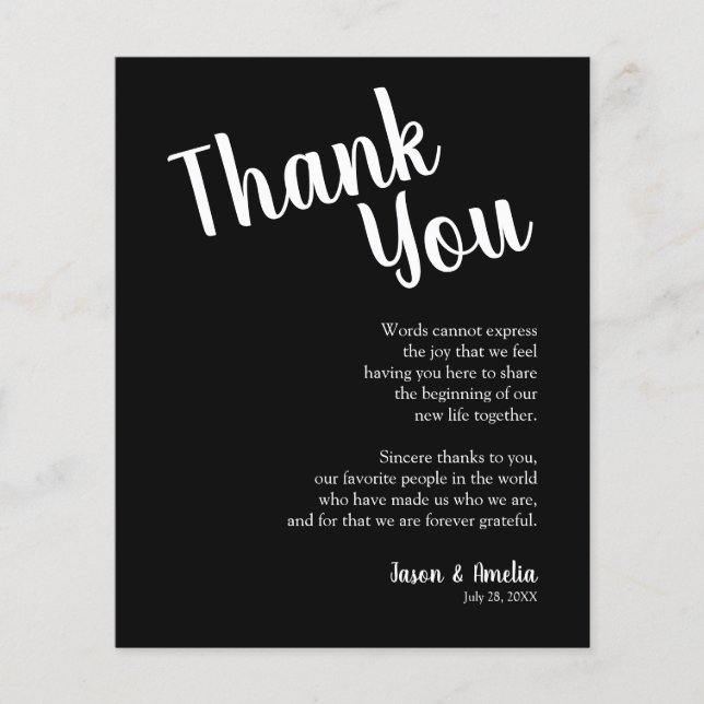 Tack för inställning av Svarta Bröllop-Ställe Flygblad (Framsidan)