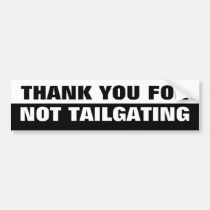 Tack för inte svartvit Tailgating Bildekal