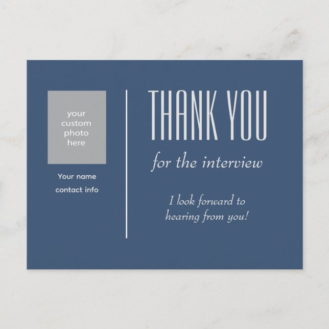 Tack för intervjun med anpassad bild vykort (Framsida)