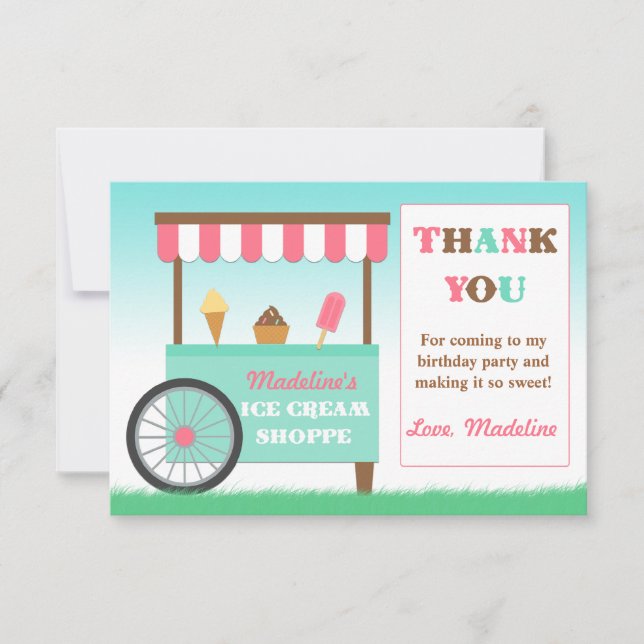 Tack för iskräm kort (Framsida)