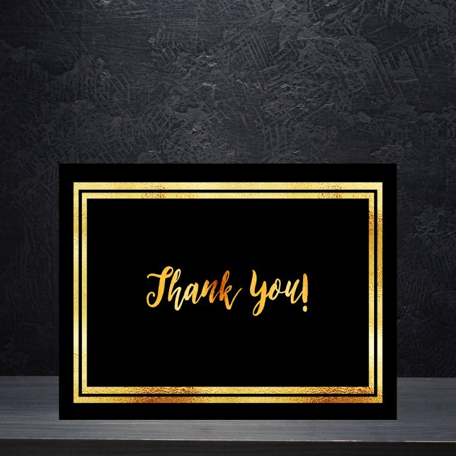 Tack för jubileumsfödelsedag svart guld vykort (Skapare uppladdad)