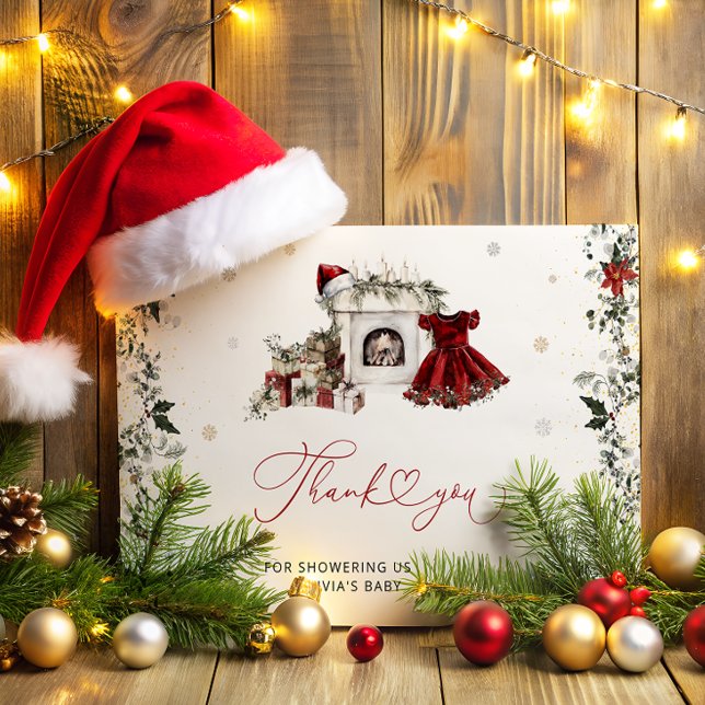 Tack för juldagsknappen Baby Shower i Baby Kort (Skapare uppladdad)