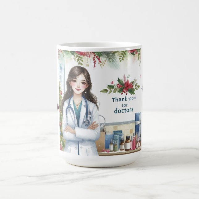 Tack för julen till läkare kaffemugg (Center)