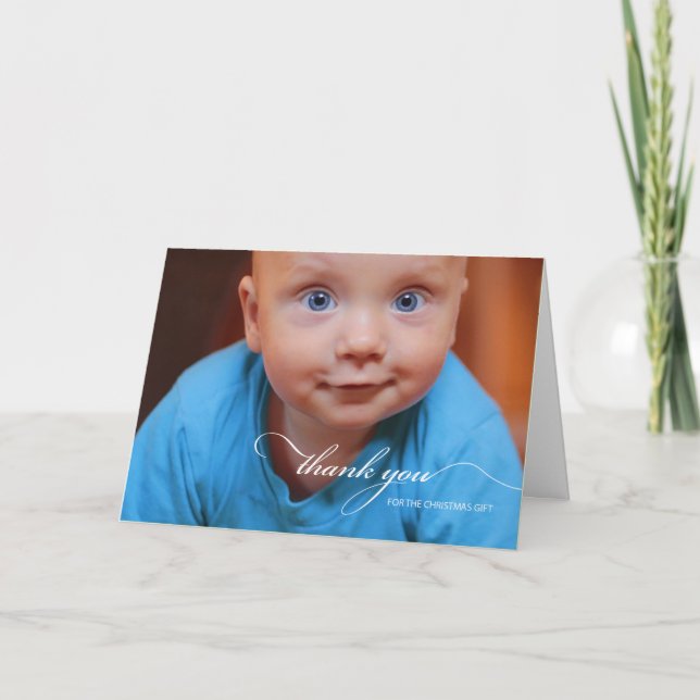 Tack för julklapp, fotopatext kort (Framsida)
