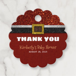 Tack för jultomten Baby Shower Gåvor Etiketter
