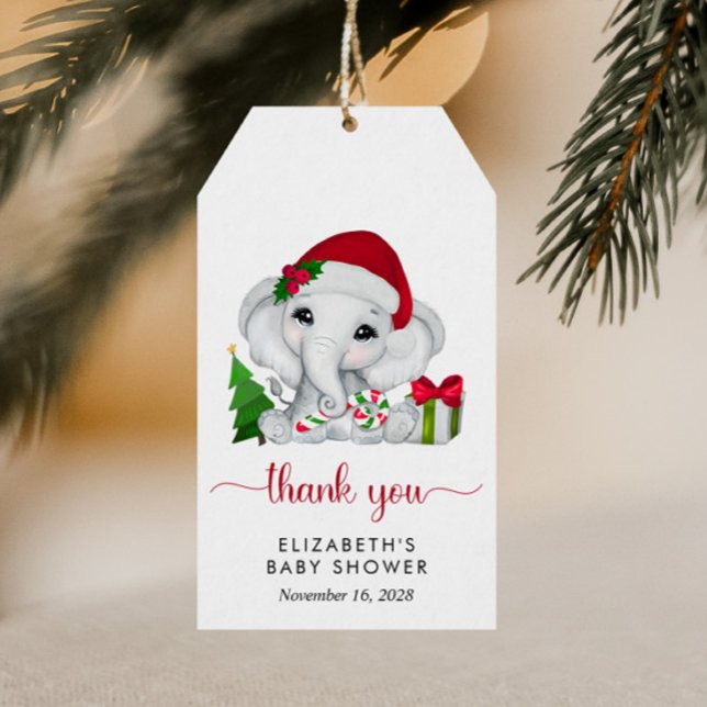 Tack för jultomten i babysknappen presentetikett (Skapare uppladdad)