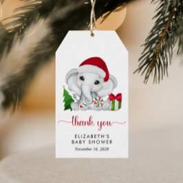 Tack för jultomten Santa Pojke Shower Presentetikett