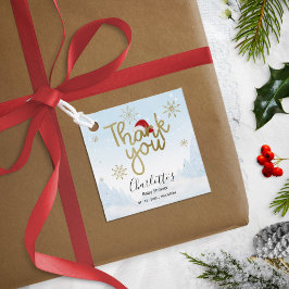 Tack för julvinterbabykläder i Santa Baby Gåvor Etiketter