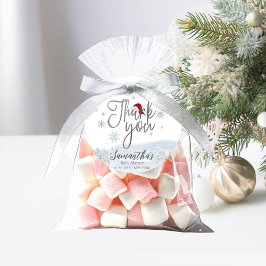 Tack för julvinterbabykläder i Santa Baby Gåvor Etiketter
