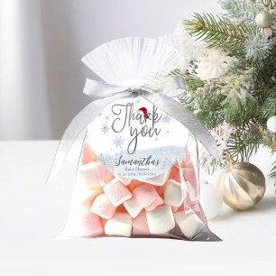 Tack för julvinterbabykläder i Santa Baby Gåvor Etiketter