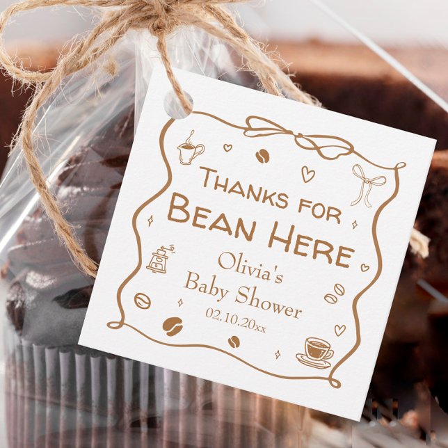 Tack för kaffebabyskor gåvor etiketter (Skapare uppladdad)