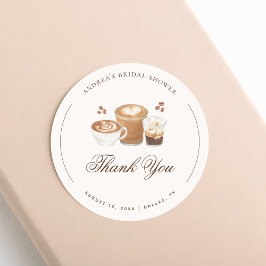 Tack för Kaffetema Bröllopsdusch Runt Klistermärke