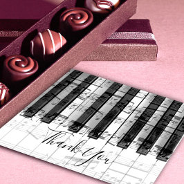 Tack för kalligrafi på musik i pianoanteckningar kort
