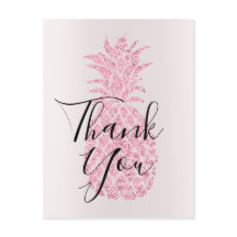 Tack för kalligrafin på faux glitter pineapple