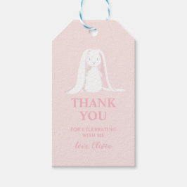 Tack för kanin baby shower presentetikett