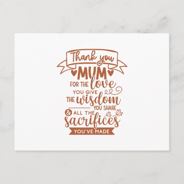 Tack för Kärlek, du Ge, den visdom du har Vykort (Framsida)