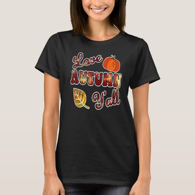 Tack för kärlek hösten Y'All Retro Rustic Fall Har T Shirt (Framsida)