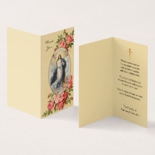 Tack för katolska kondoleansen Blsed Virgin Mary Visitkort