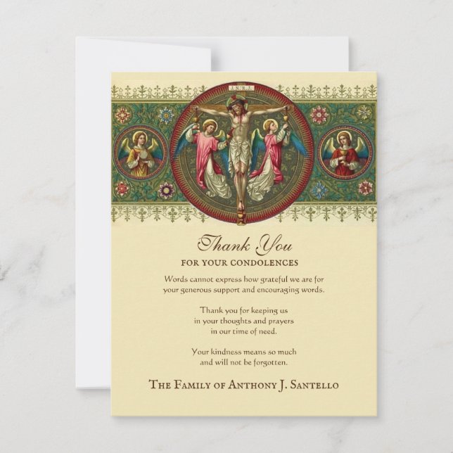 Tack för katolskt Heliga-tecken Kort (Framsida)