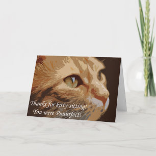 Tack för kattunge-sitta kort