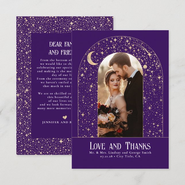 Tack för kelestial och mystisk stjärnbild kort (Fram/baksida)